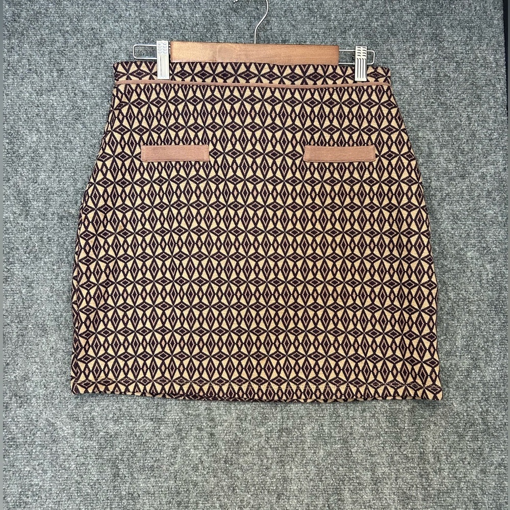 Kiabi Mini Skirt Brown & Deep Purple Design Size Large